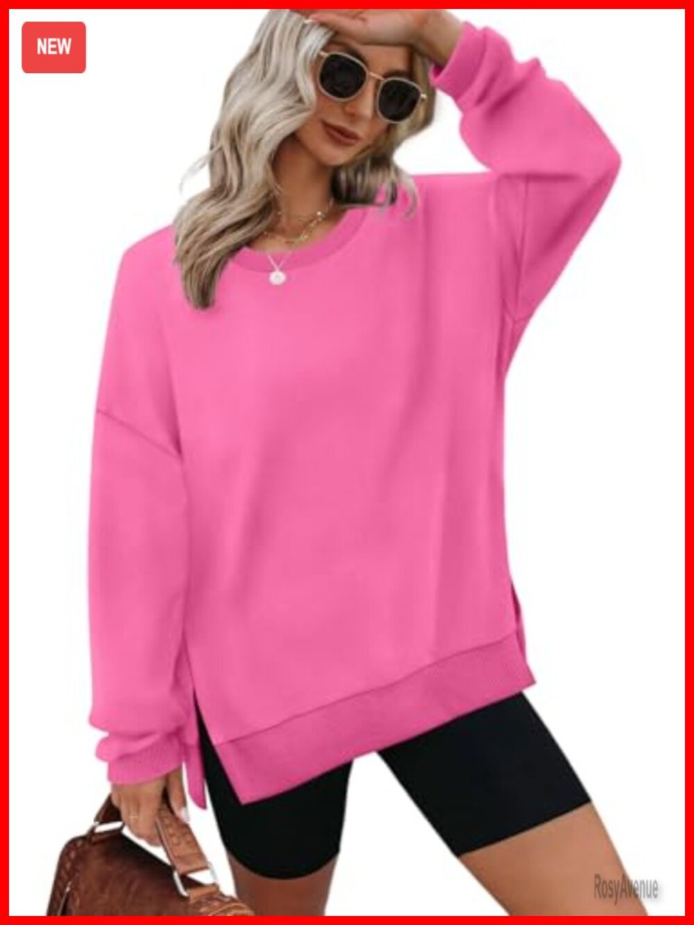 Oversized Sweatshirt Pullover Crewneck Long Sleeve Casual Comfy Top
